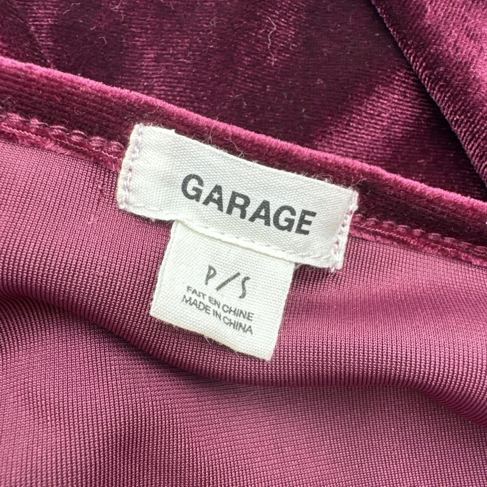 Garage Y2K Burgundy Velvet Whimsigoth Cropped Camisole Tank Top Goth Size PSmall
